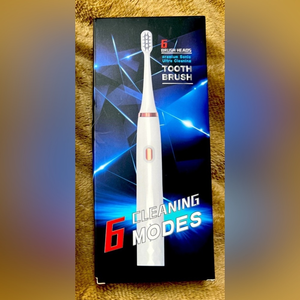 Toothbrushes Electric White & Black Rechargeable Sonic Ultra Cleaning 2 brushes